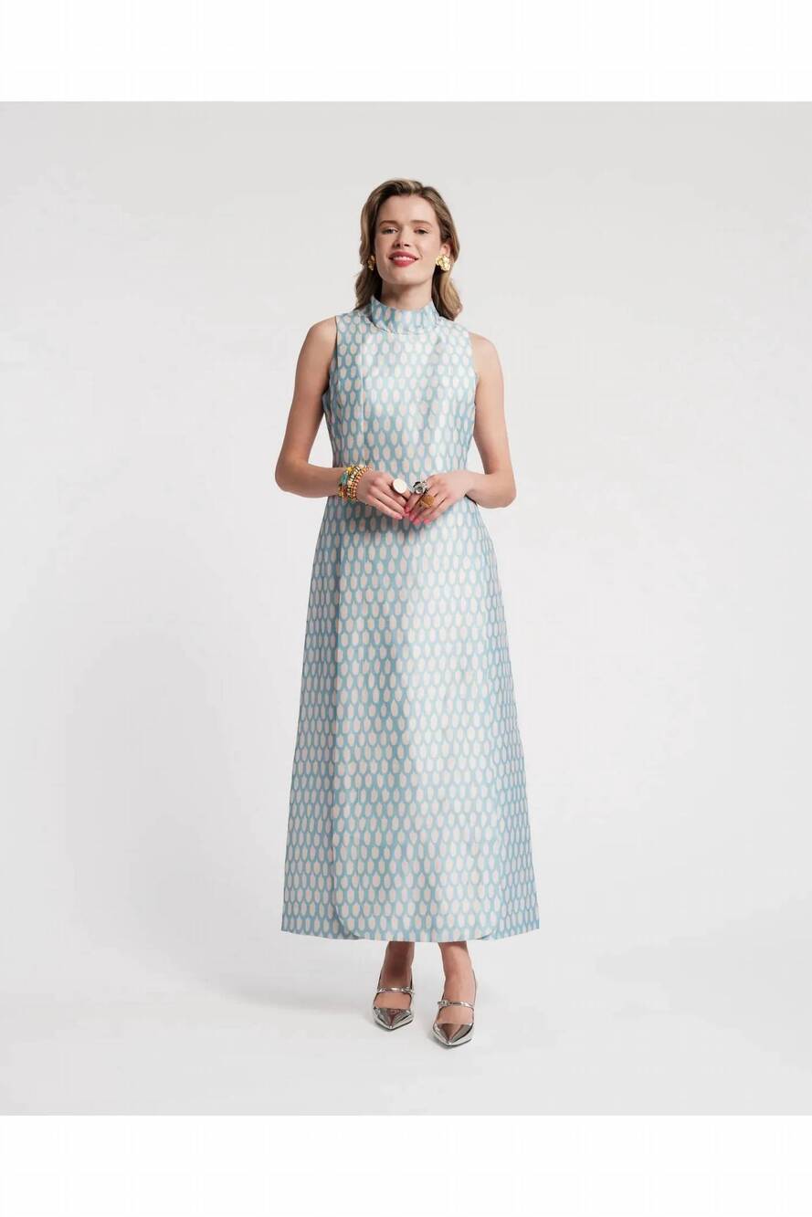 NEW FRANCES VALENTINE carlyle maxi dress in air blue/oyster
